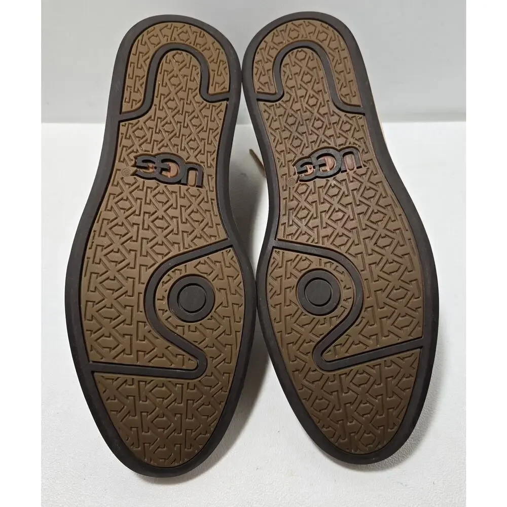 UGG Australia Mens 10 Boat Shoes Newell Lace Up Brown Nubuck Leather